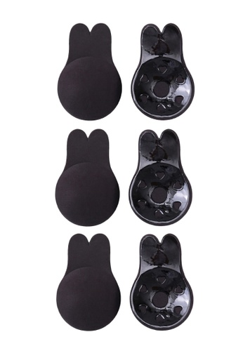Kiss & Tell black 3 Pack Dahlia Breast Lift Up Nubra in Black Seamless Invisible Reusable Adhesive Stick On Bra 隐形聚拢胸 595A7US48BFB27GS_1