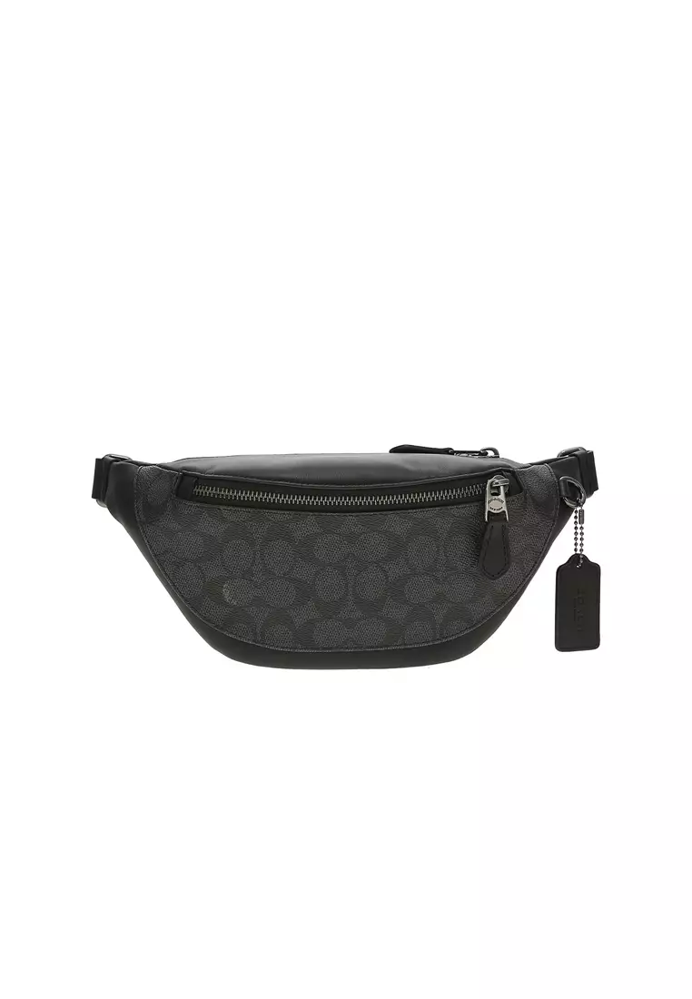Jual Coach Warren Mini Belt Bag In Signature Canvas Charcoal CW369