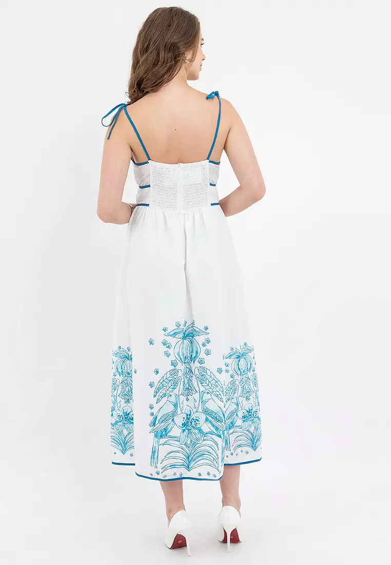 DHANVI Piping Smocked Filipiniana Dress