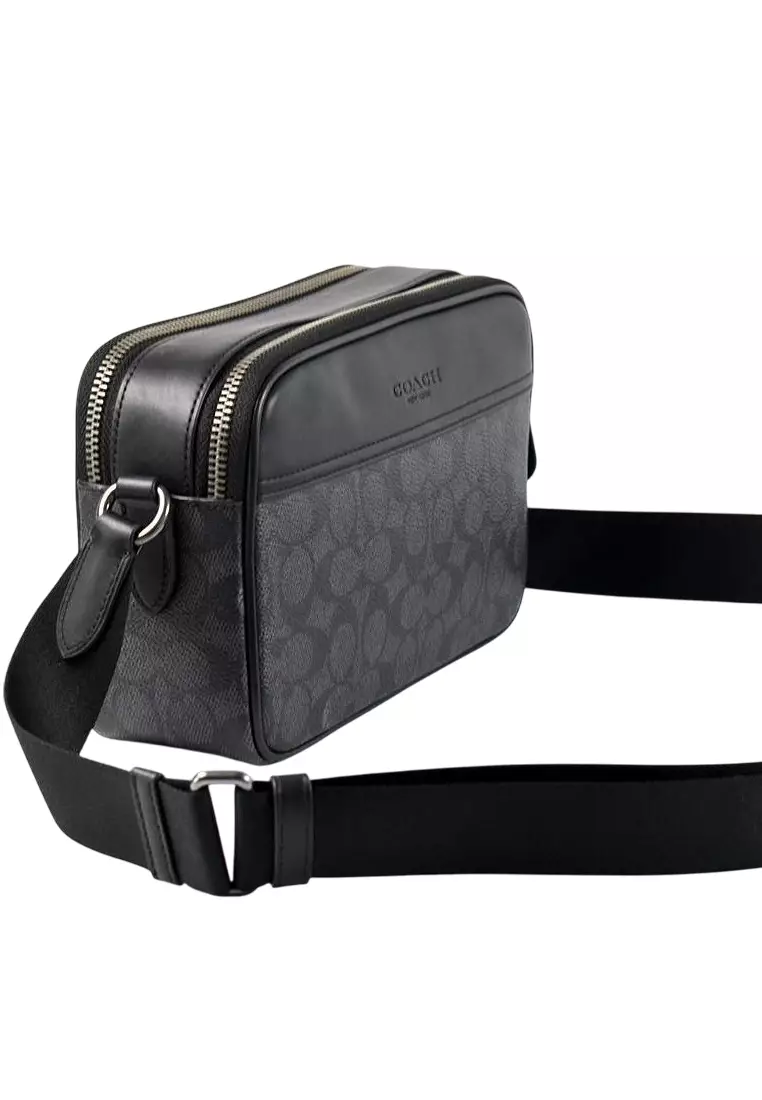 Mens Graham Crossbody Bag - Charcoal Black