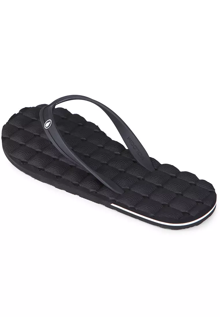 MSN RECLINER RUBBER 2 SANDALS BLACK WHITE