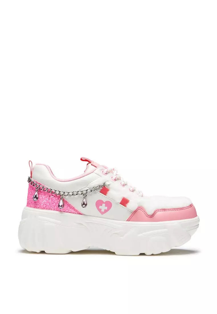 Discount on Koi Footwear  shoes - SKU: Kawaii Cryptid Chain Trainers - White