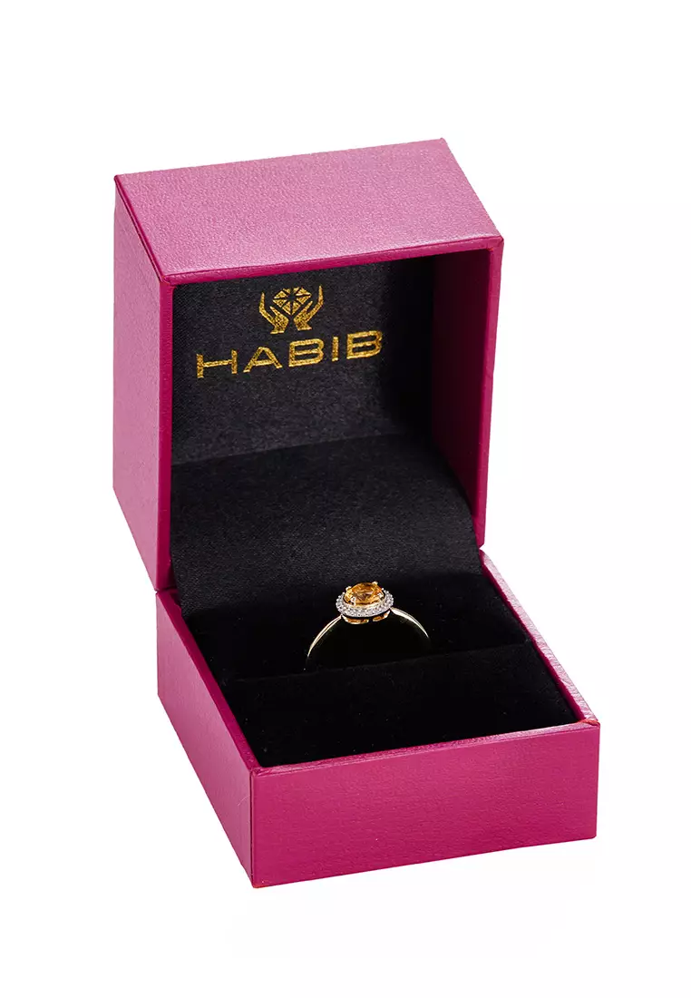 HABIB Citrine and Diamond Ring in 375/9K Yellow Gold 261881121(R)YG-CITR