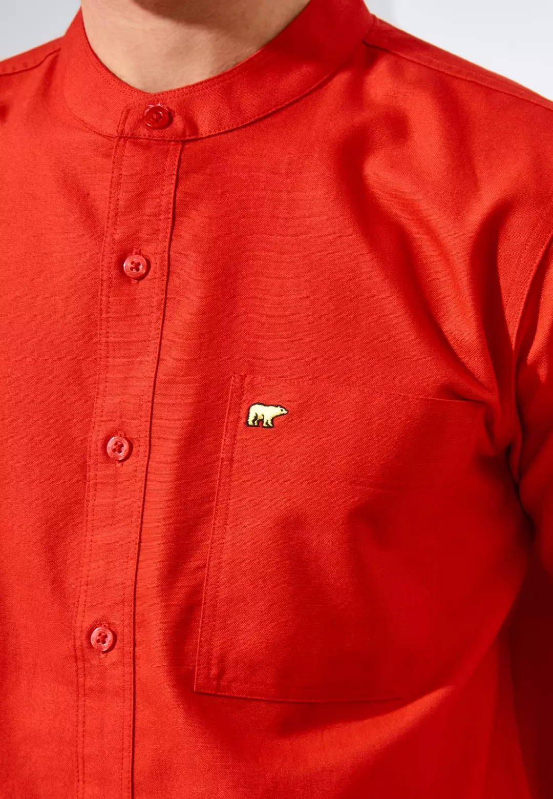 Jack Nicklaus Volga Kemeja Shanghai Pria Pendek Slim Fit Chili Red