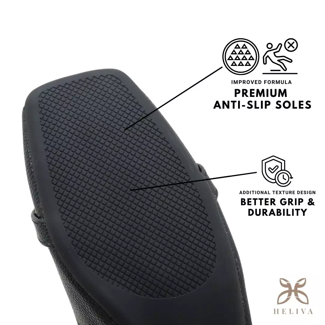 Heliva Zaskia Mid Block Heels Office Ladies Square Toe