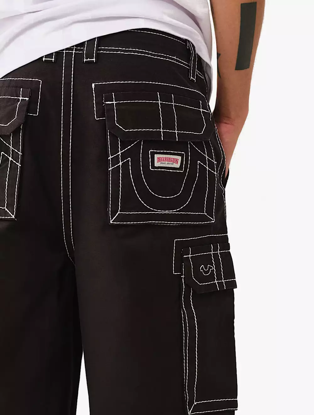 True Religion - Men Pants - BIG T BAGGY CARGO DBL  PKT - Black