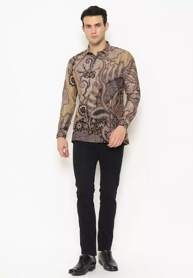 MAGINOT NAWA Batik Pria Slim Fit Lengan Panjang