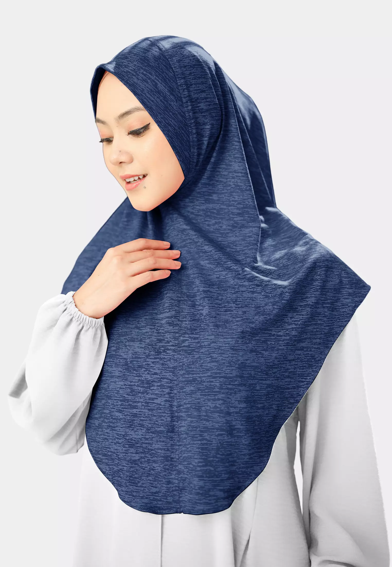 Cotton Bee - Gyra Instan | Bergo Jersey Tekstur - Deep Navy