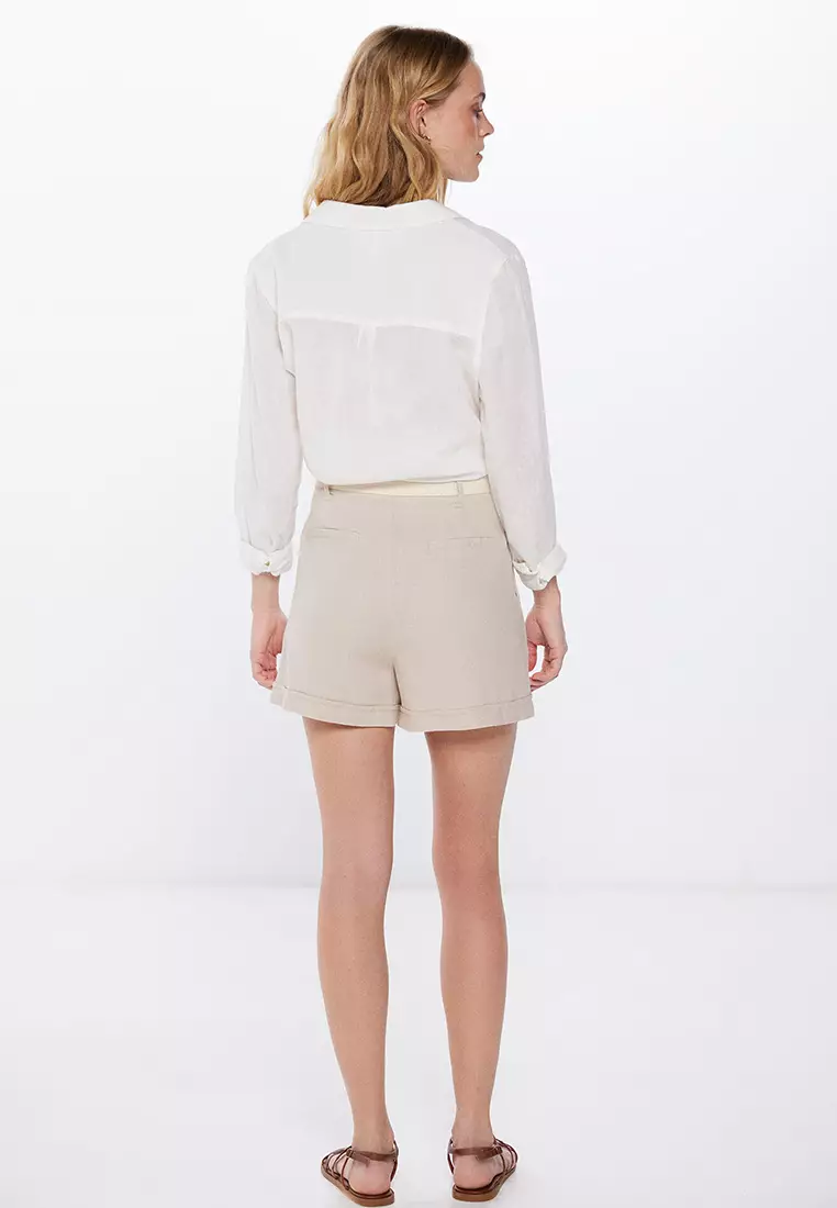 Linen Belted Shorts