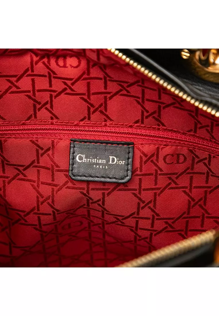 Pre-Loved Dior Large Lambskin Cannage Lady Dior