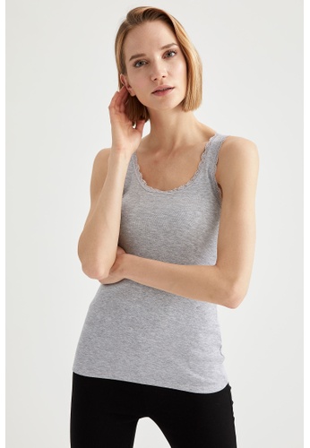 DeFacto grey Sleeveless Laceworked Top 8C646AA436707BGS_1