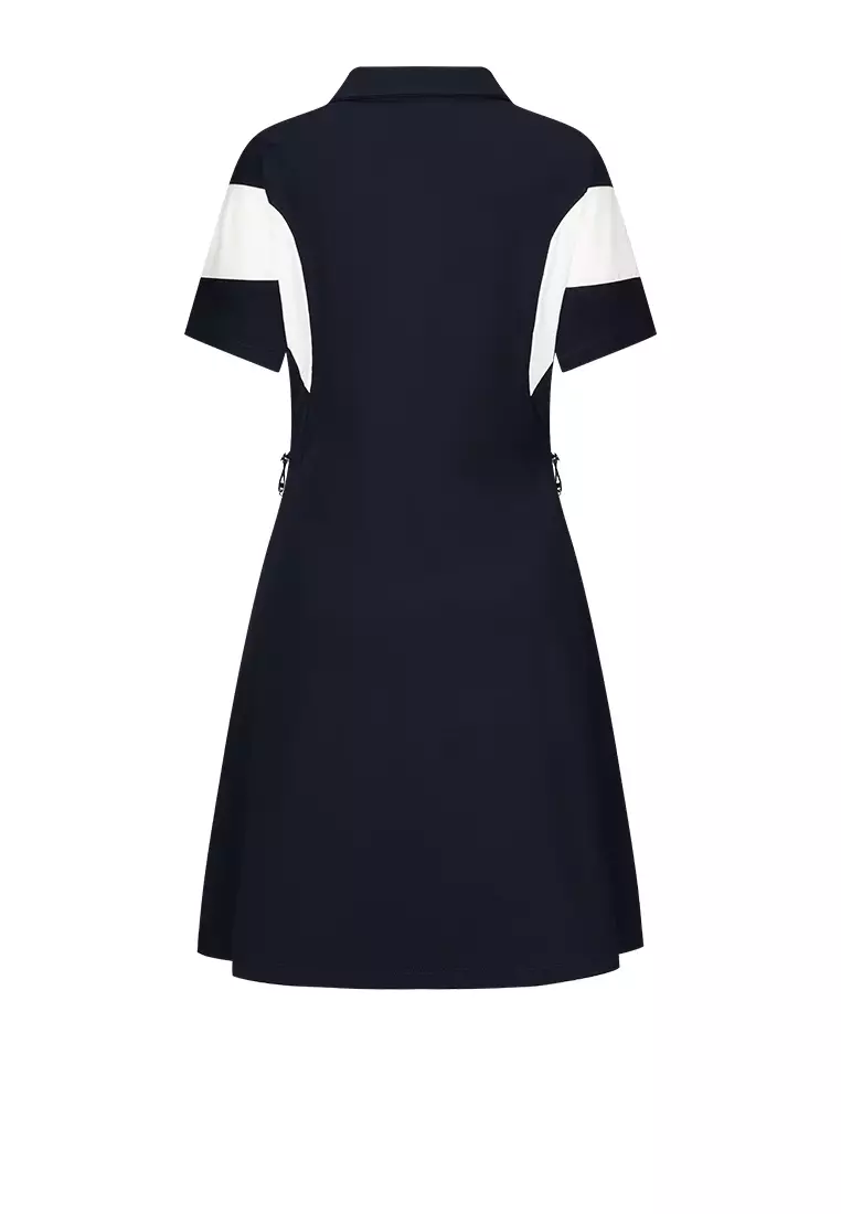 女裝 K-SWISS LOGO 拼色半拉鏈 POLO 連身裙