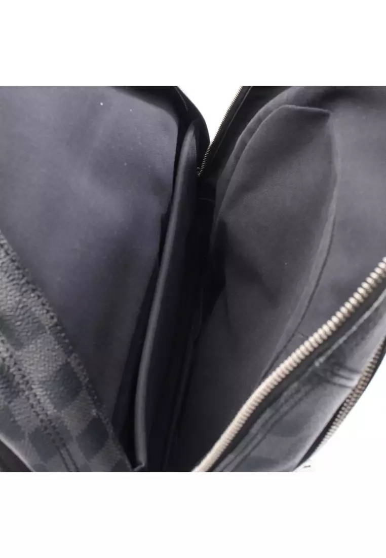 Pre-Loved Louis Vuitton Michael Damier Graphite Backpack rucksack PVC leather black