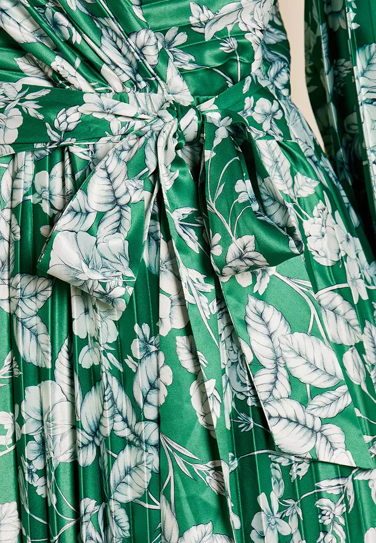 Dakota Leafy Floral Print Midi Dress