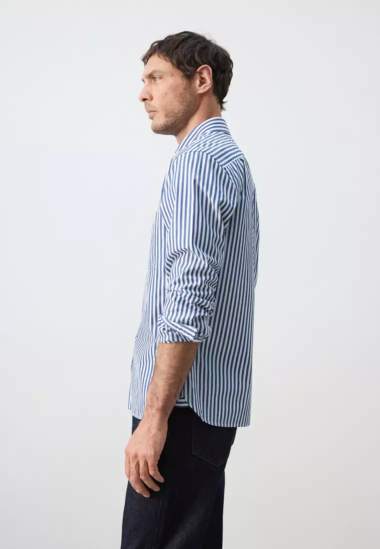 Regular-Fit Striped 100% Cotton Shirt