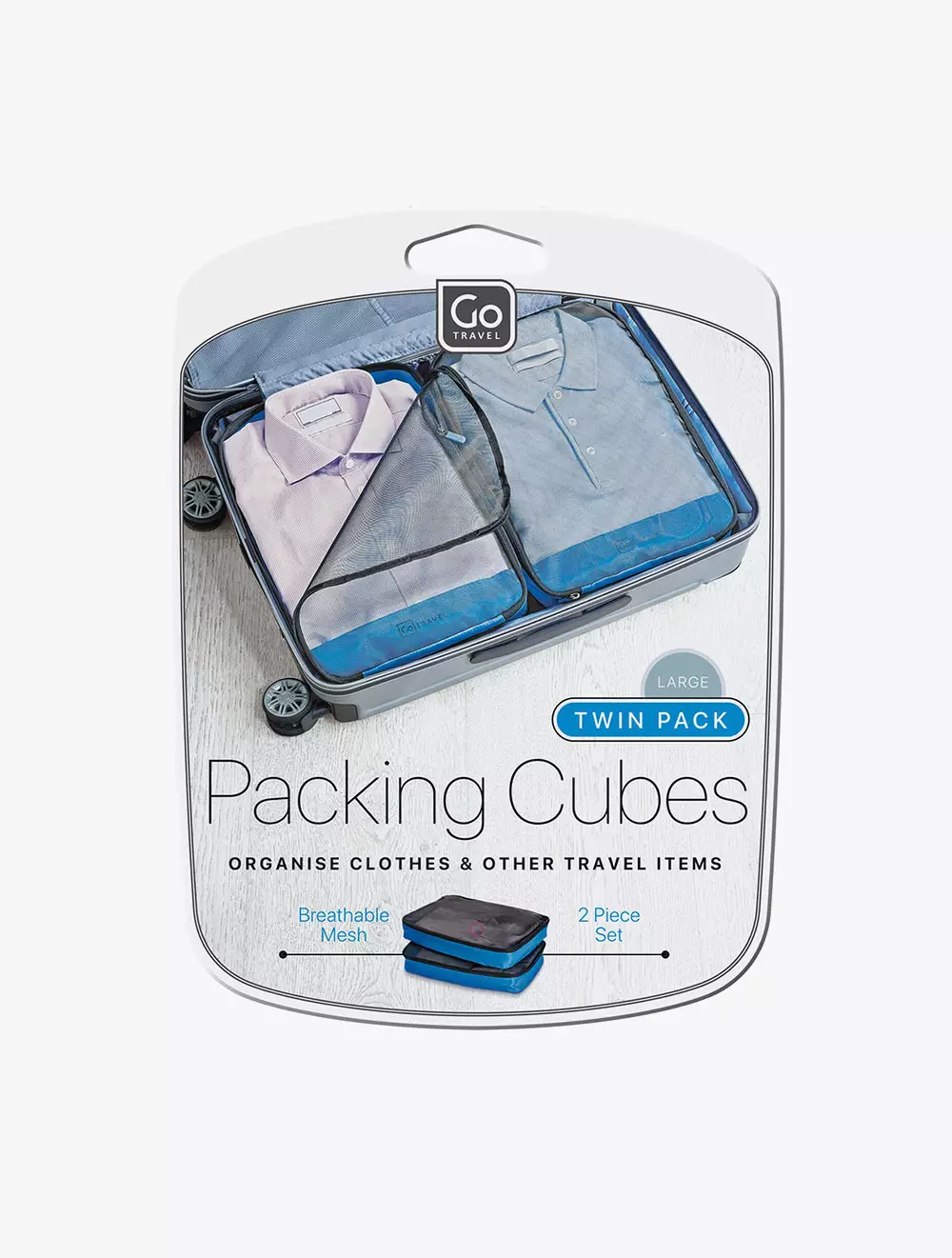GO TRAVEL TWIN PACKING CUBES Blue - BLUE
