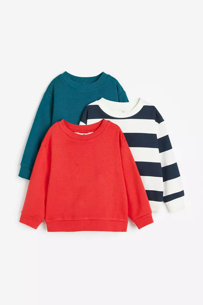 White sweatshirt with red and blue stripe online