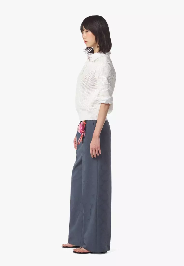 Mesh Knit Cropped Polo