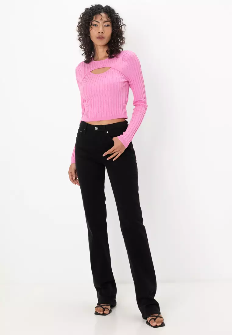 Meddi Cable Crop O-Neck Top