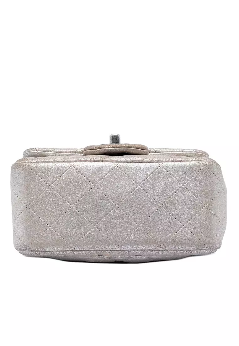 Pre-Loved Chanel Mini Square Classic Metallic Lambskin Single Flap