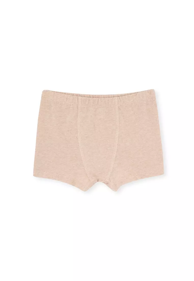 5-pack Cotton Boxer Briefs - Powder pink/gray melange - Kids