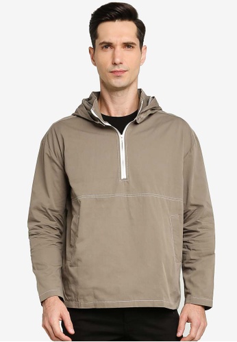 Buy Zalora Basics Parka With Pocket And Contrast Stitching Online On Zalora Singapore