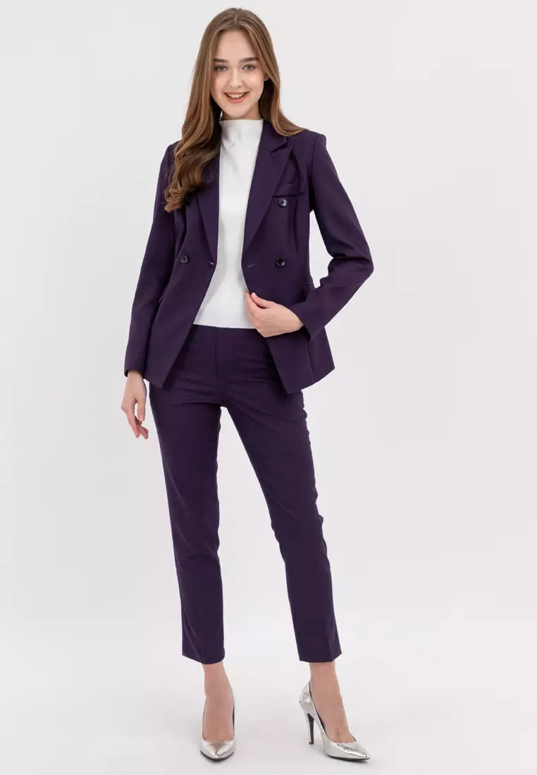 Textured  Suit Blazer with Pants