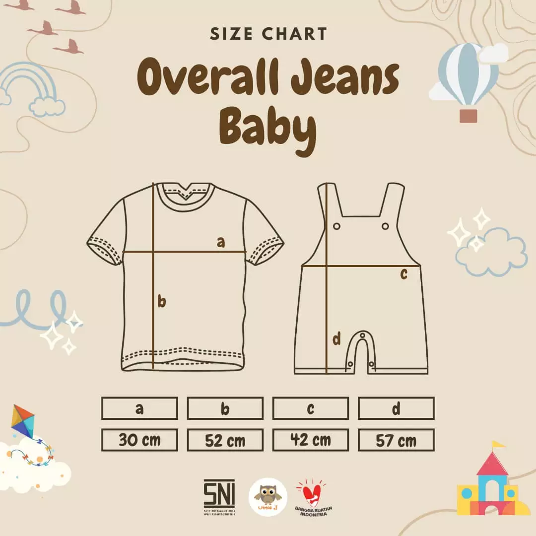 Little J Overall Jeans Anak Baju Kodok Celana Panjang Jumpsuit Denim Kelinci SNI Lokal