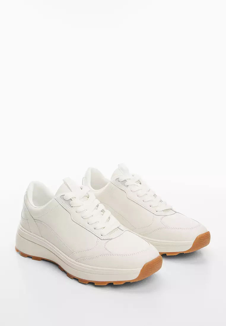 White leather discount low top trainers