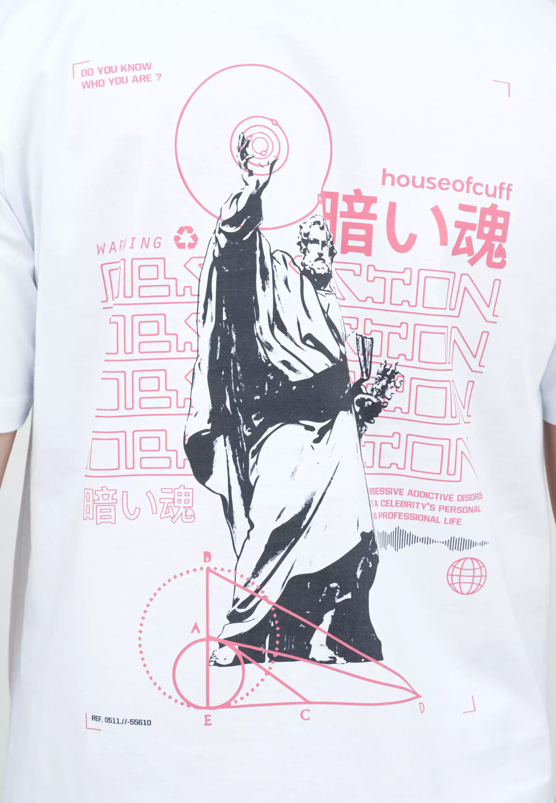 Houseofcuff T-shirt Kaos Putih Motif Warning Tersedia Size S - 4XL