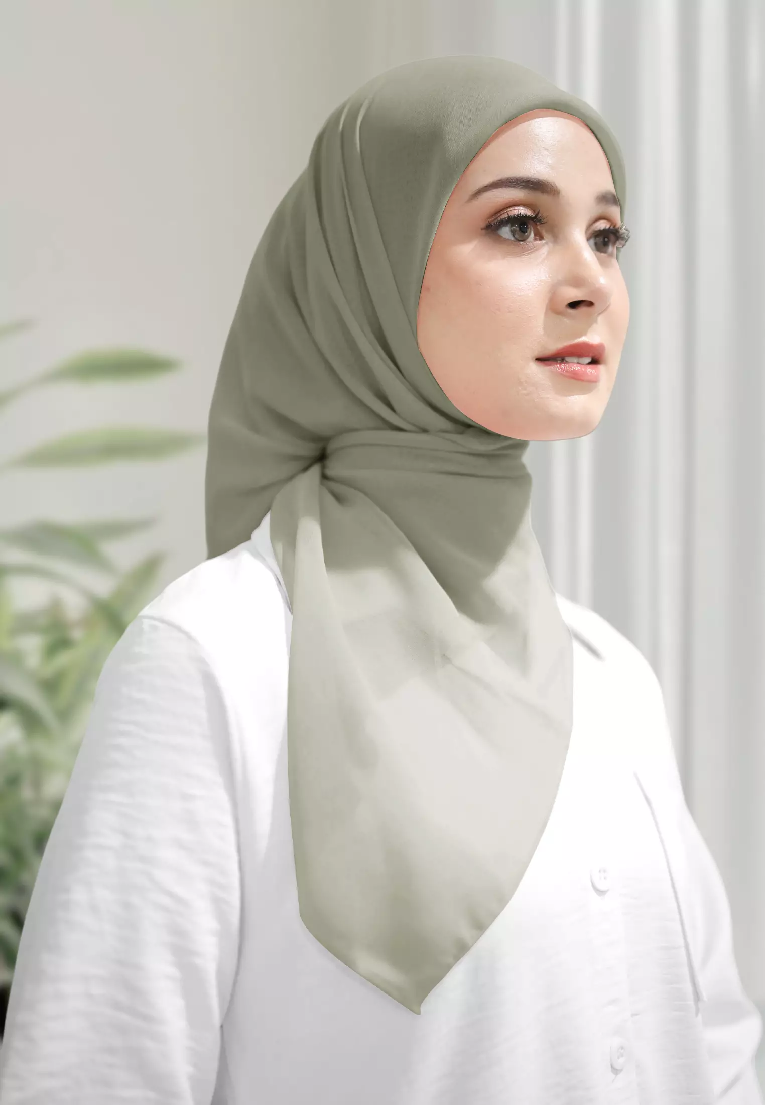 Haura Scarf Paris | Hijab Segiempat | Plain Paris Hijab Polos - Dark Green