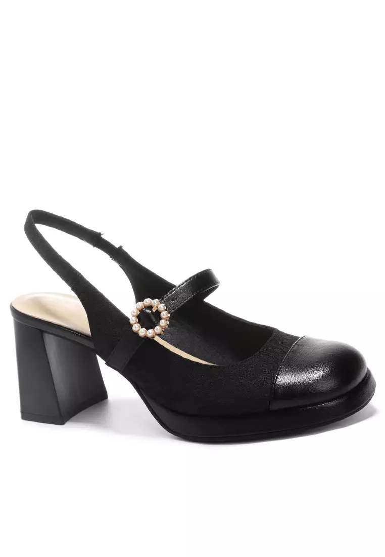 Discount on Twenty Eight Shoes  shoes - SKU: 6cm Pearl Strap Satin Mary Jane Shoes By2465-25