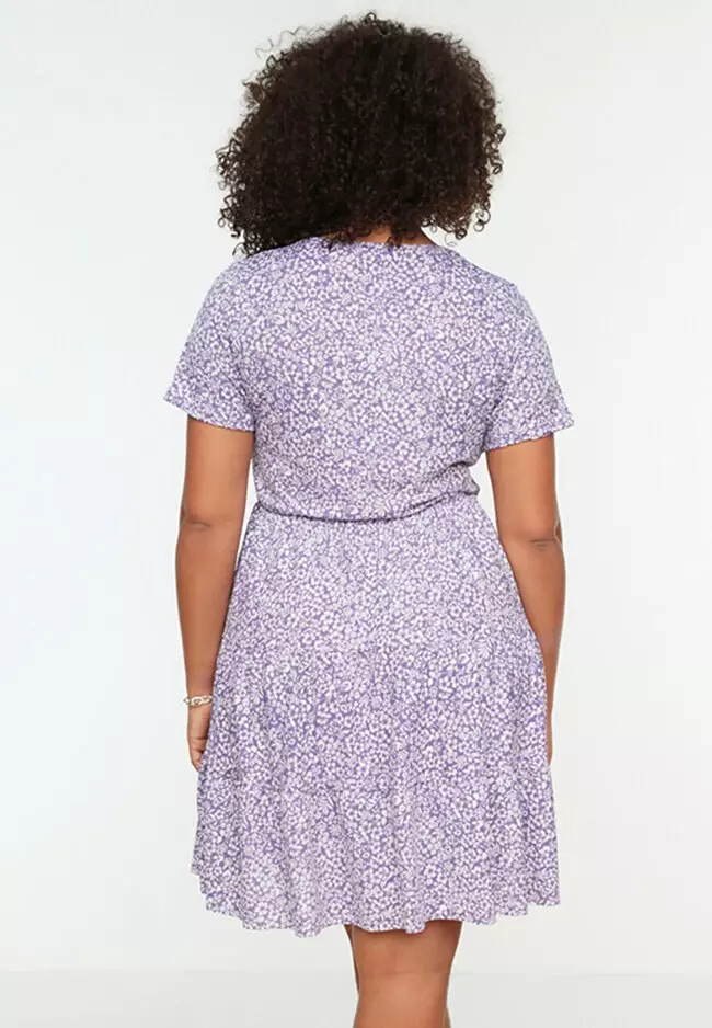 Purple and white plus size dress outlet