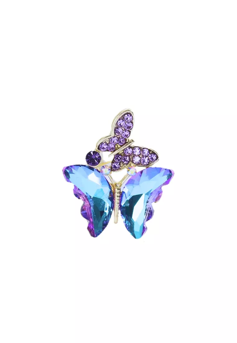 Purple hot sale butterfly brooch