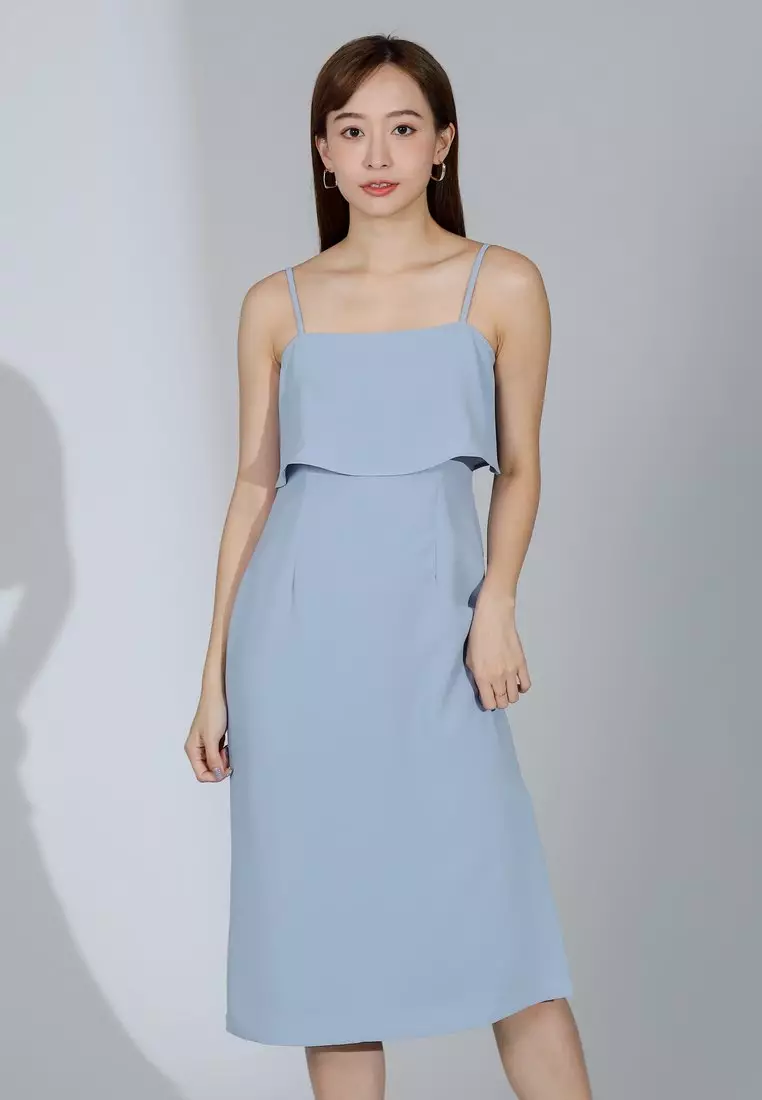 Buy MMRS. Garb Freya Side Slit Cami Dress Bluish Grey in Bluish