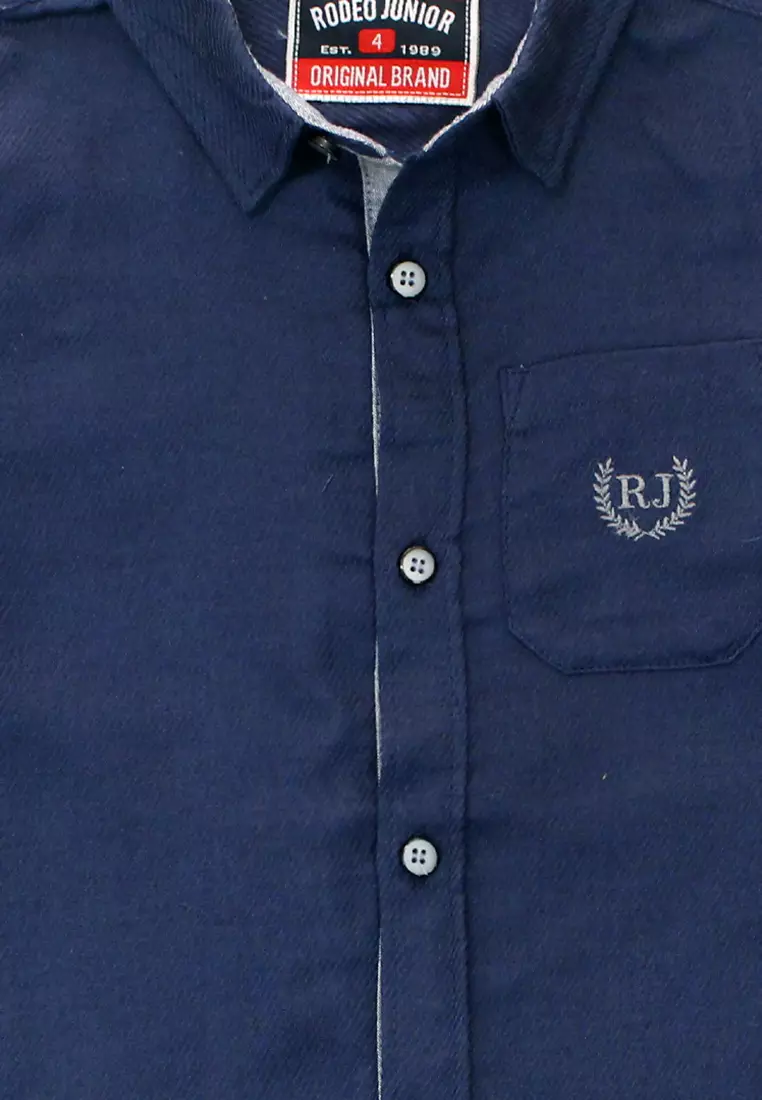 Shirt/ Kemeja Anak Laki/ Rodeo Junior Navy Basic Shirt