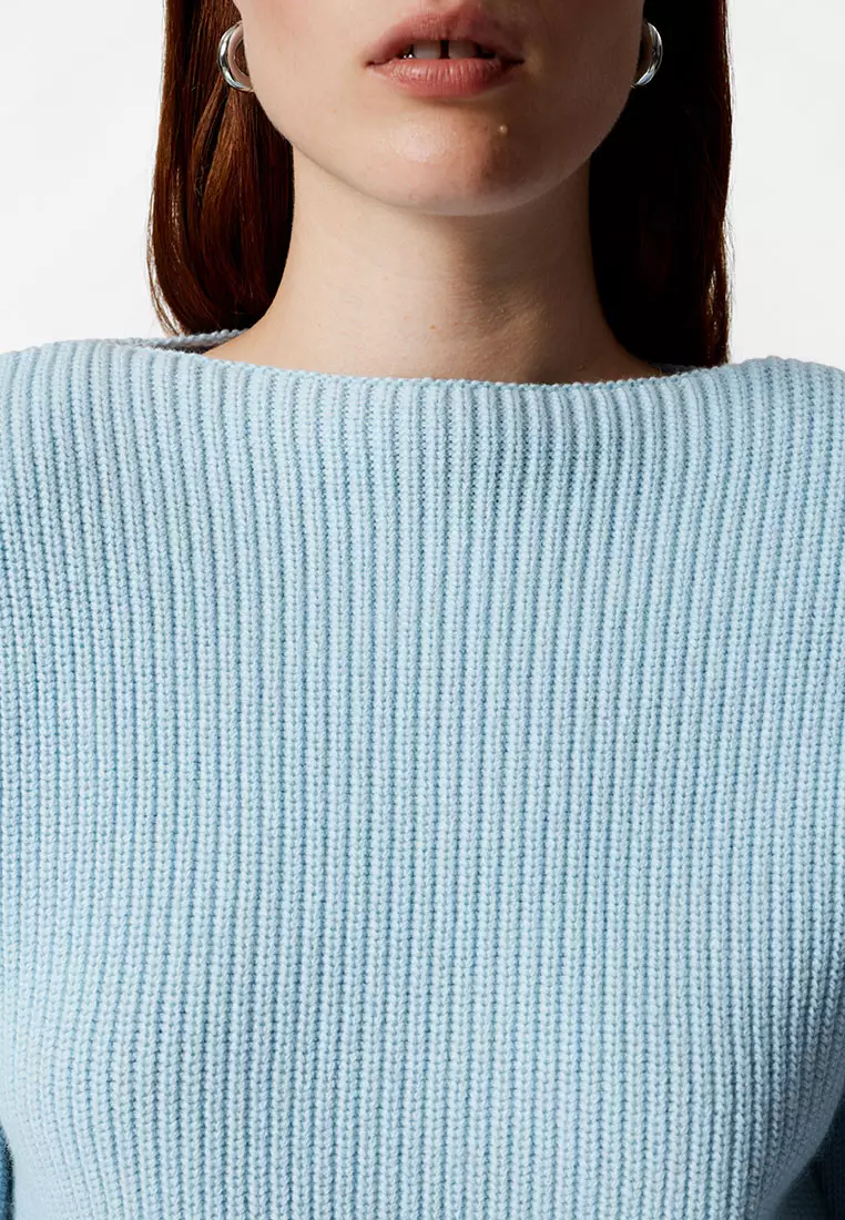 Asymmetric Rib-Knit Jumper