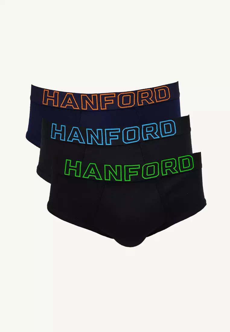 Premium Ribbed Cotton Modern Men's Hipster Briefs Neon Collection - Assorted (3in1 Pack)