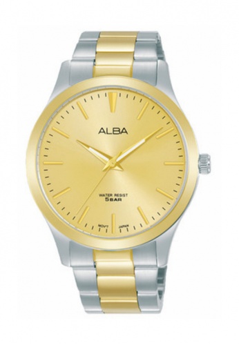 ALBA PHILIPPINES silver and gold Gold Dial Stainless Steel Strap ARSY98 Quartz Men's Watch 76B23AC5D875A3GS_1