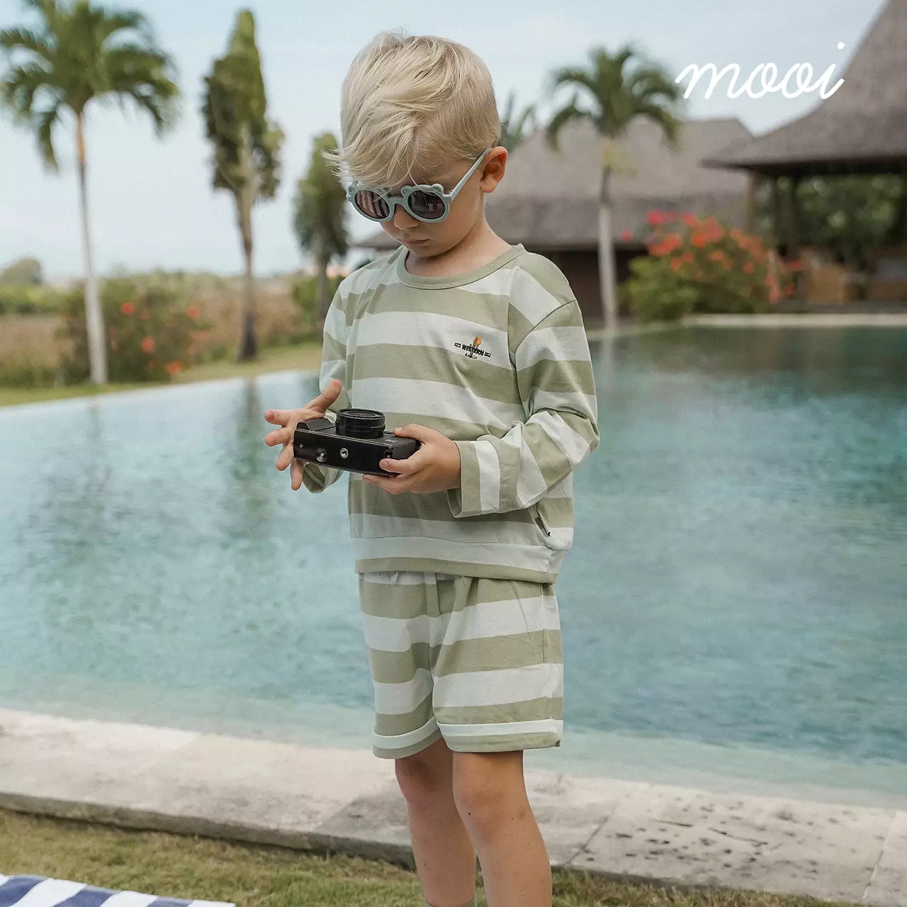 Mooi Celana Pendek Anak Joy Striped Short Pants - Blue Baby