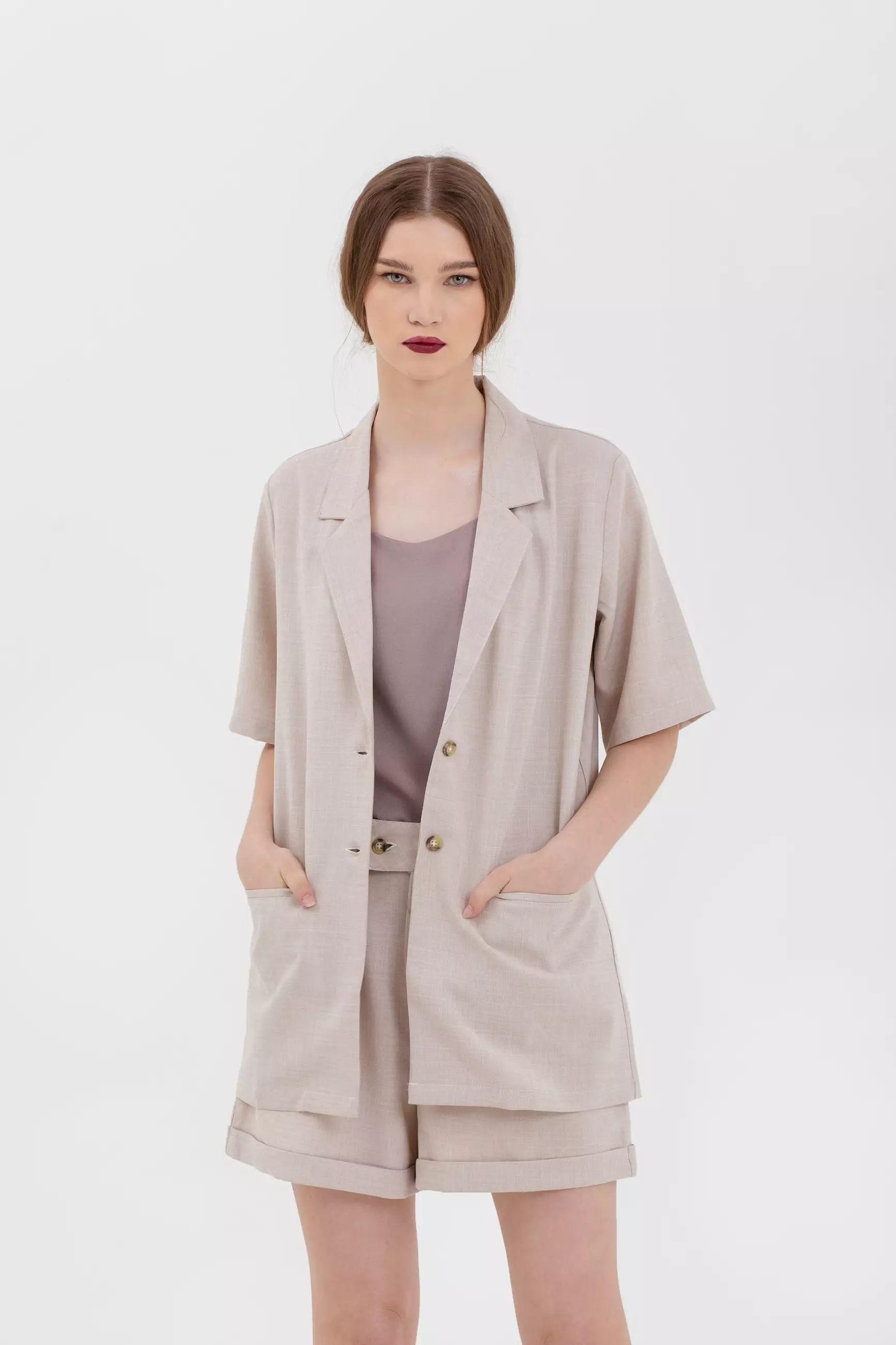 Blazer Wanita Anastasia Khaki