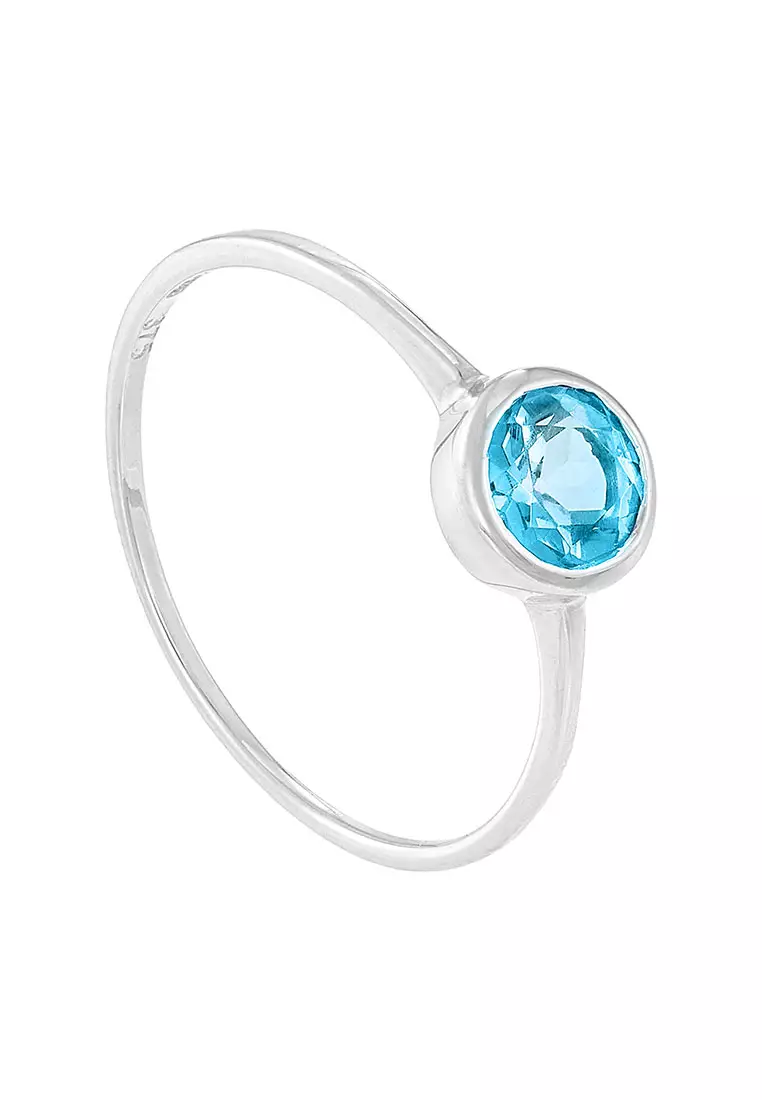 HABIB Blue Topaz Gemstone Ring in 375/9K White Gold A05830724-BTOPZ(WG)