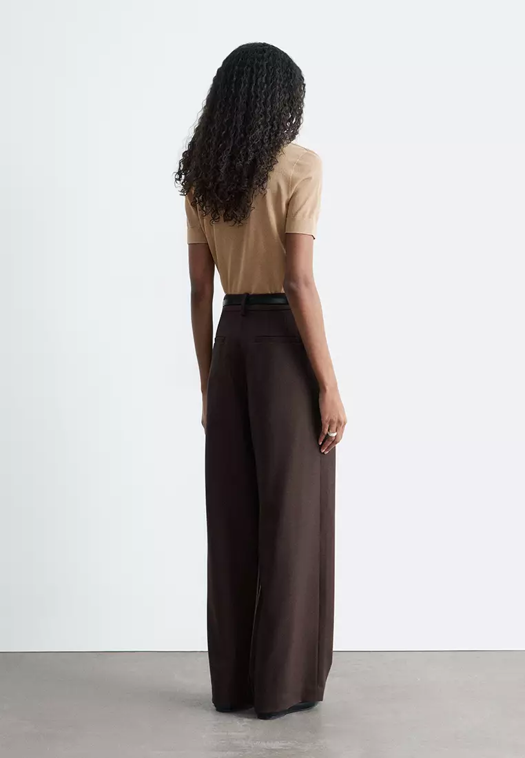 Wool-Blend Tailored Trousers
