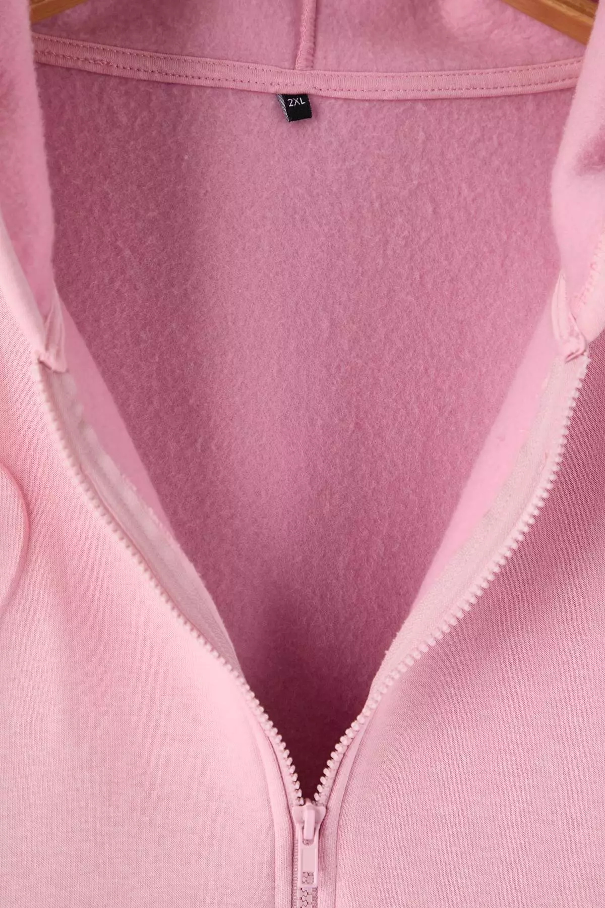 Pink Hooded Embossed Printed Sharodnlu Knitted Large Size Tracksuit Set Tbbaw26Ts00009