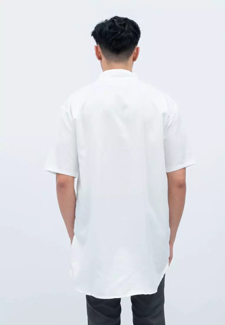 Baju Koko Kurta Pakistan Lengan Pendek Muslim Gamis Pria Houseofcuff J PUTIH