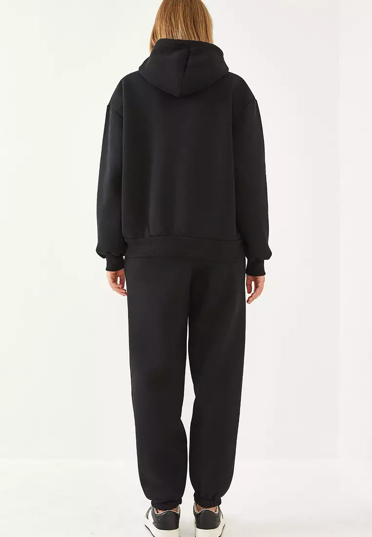 Women's Kangaroo Pocket Hooded Bottom-Top Set Mbhs014 60601014