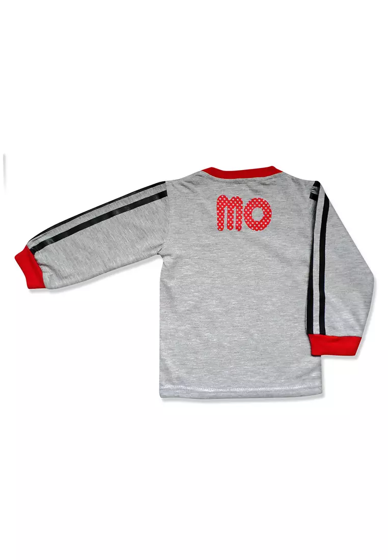 Skabe Pakaian Bayi Anak Laki Laki Baju Lengan Panjang Motif MoMo Setelan Kaos Celana Jogger All Size Warna Tua Untuk Usia 12 Bulan Hingga 18 Bulan 2858