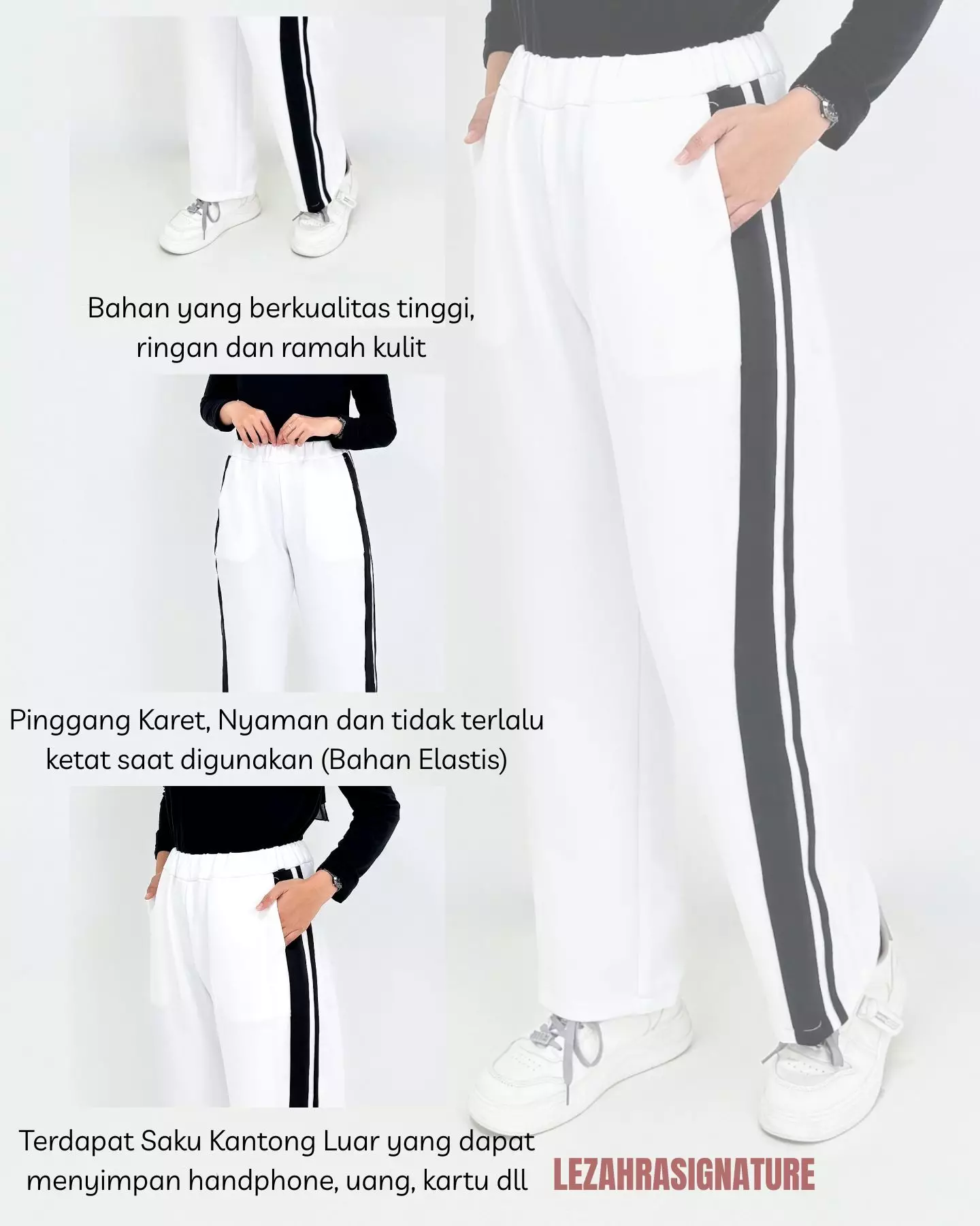 Celana Panjang Wanita Sweet Sporty Liana PUTIH Size M-XXL