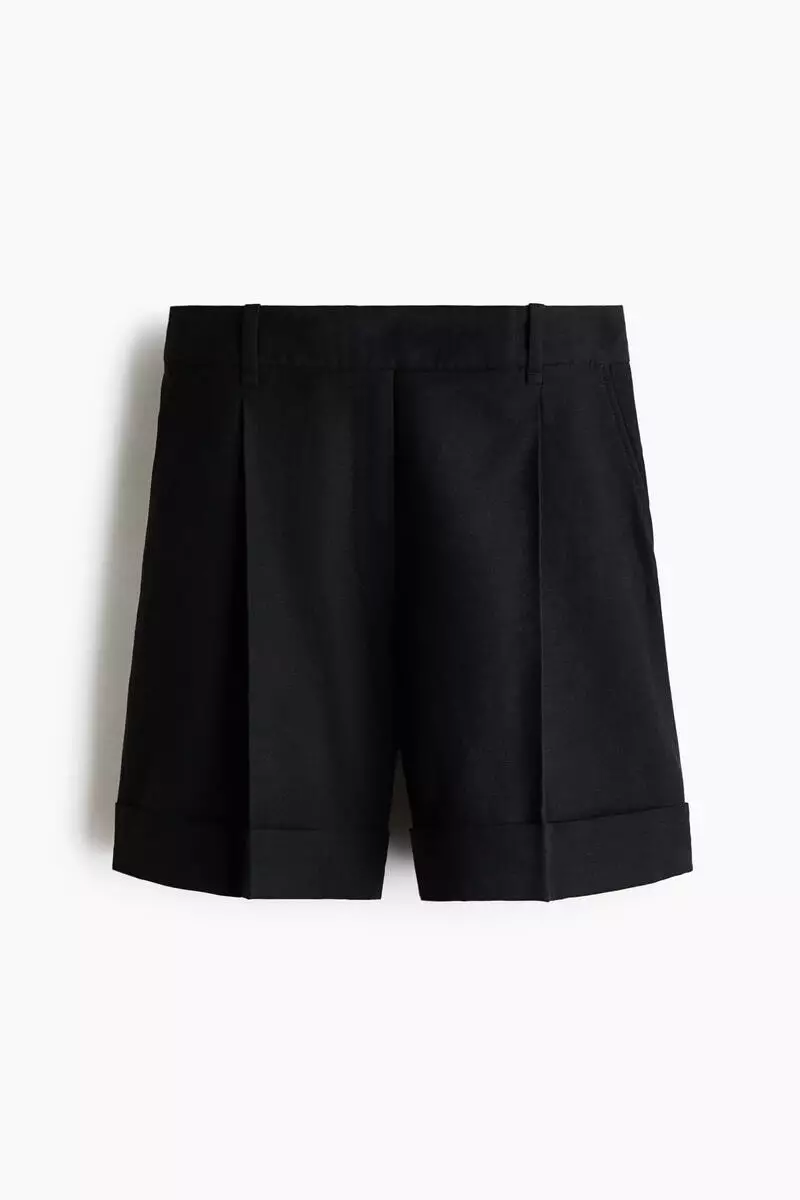 Tailored linen-blend shorts