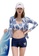 LYCKA blue LNN2237 Korean Lady One Piece Swimwear Blue 4CAB2USD7667FFGS_1
